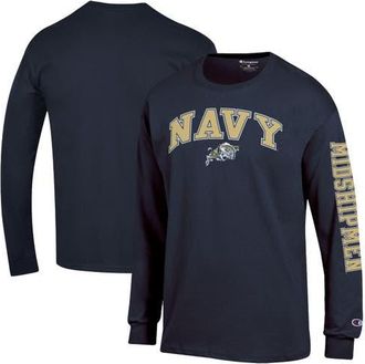 Champion Mens Champion Navy Navy Midshipmen Arch Over Logo 2-Hit Long Sleeve T-Shirt at Nordstrom, Size X-Large