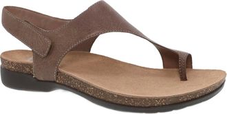 Dansko Womens Reece Sandal In Stone Waxy Burnished