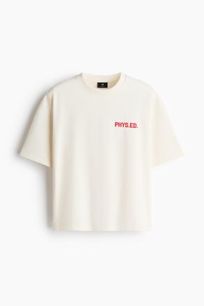 H&M Bedrucktes T-Shirt in Oversized Fit - White