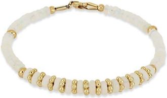 Bony Levy 14K Gold Iris White Opal Beaded Bracelet in 14Ky 51Oprd11.65 at Nordstrom, Size 6.5