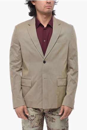 Off-white Cotton Twill Blazer With Flap Pockets size 52