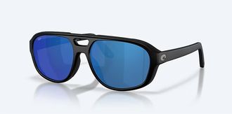 Costa Unisex Street Heat Polarized Sunglasses In Matte Black Blue Mirror