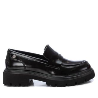 Xti Womens Leather Moccasins In Black