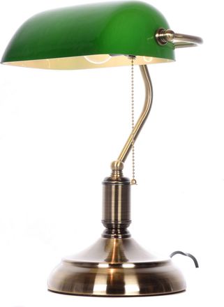 OEM L&aacute;mpara De Escritorio De Banquero Verde Lat&oacute;n