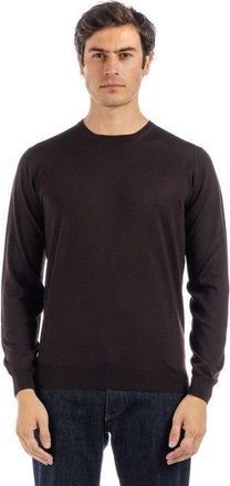 FILIPPO DE LAURENTIIS Classic Crew Neck Sweater In Rich Chocolate Tone