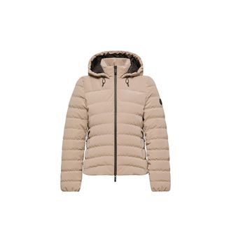 Moncler Moncler Tr&egrave;fle Hooded Short Down Jacket, Women, Beige, Size: 0