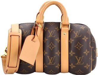 Louis Vuitton Brown Blown Up Monogram Canvas Keepall Bandouliere 25 (Authentic Pre-Loved)