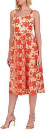 Vince Camuto Embroidered Mesh Midi Dress in Poppy at Nordstrom Rack, Size 10