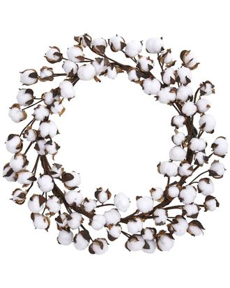 Nearly Natural 20In Cotton Ball Wreath