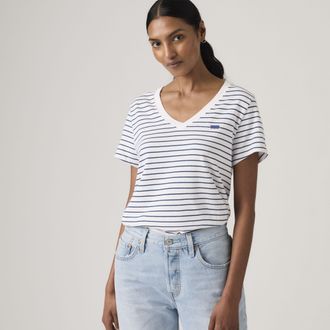 Levi's Favorite Cotton V Neck Tee - Womens - XS - Blue