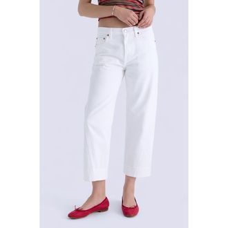 Pistola Denim Kacey Cuffed Mid Rise Boyfriend Jeans in Optic White at Nordstrom, Size 27