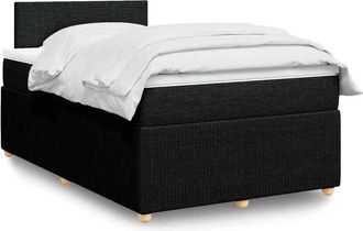 vidaXL Cama Box Spring Con Colch&oacute;n Tela Negro 120x190 Cm Vidaxl