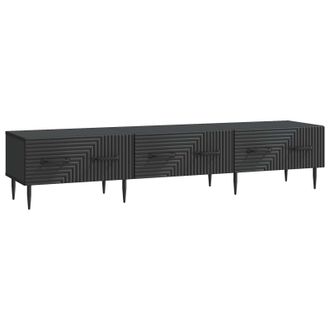 vidaXL Mueble De Tv Negro 147 X 34,5 X 30 Cm Madera De Ingenier&iacute;a Vidaxl