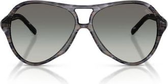 Diesel 57mm Gradient Pilot Sunglasses in Striated Grey/gradient Grey at Nordstrom