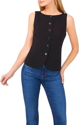 CeCe by Cynthia Steffe Boat Neck Waistcoat in Rich Black at Nordstrom, Size X-Large