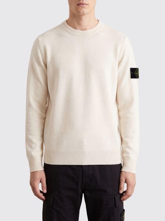 Stone Island Maglia girocollo in lana vergine con patch logo Compass