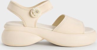 Charles & Keith Flower-Buckle Platform Sports Sandals