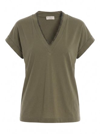 Brunello Cucinelli T-Shirt With Precious Neckline