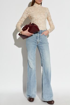Zimmermann Lace Bodysuit With Long Sleeves, Womens, Cream