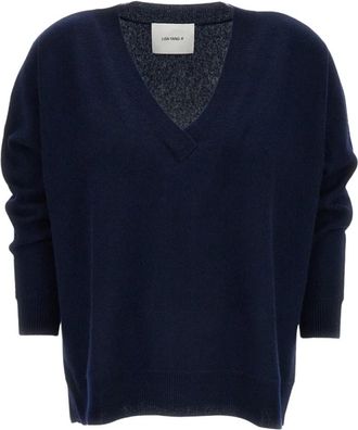 Lisa Yang Maglione in puro cashmere - female - Lisa Yang - Cashmere Knitwear - Blue - XS - Knitwear