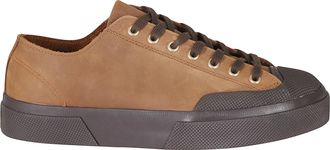 Superga Brown Horse-Black Crazy Horse Leather Low-Top Sneakers