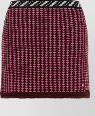 Versace virgin wool crochet-knit mini skirt