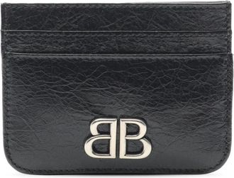 Balenciaga Pre-owned Wallets, female, Black, Size: ONE SIZE Pre-owned BB Logo Leather Card Holder