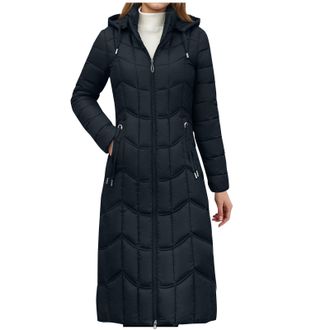 Generic Womens Long Winter Coats Uk Knee Length down Puffer Coats Ladies Lightweight Windbreak Jacket Medium Length Winters Longline Trench Coat Warm Puffer O