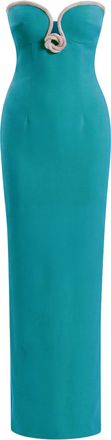 Saiid Kobeisy Strapless Blue Midi Dress