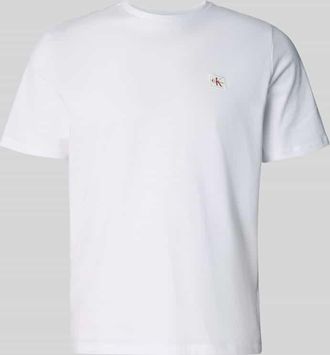 Calvin Klein Jeans T-Shirt mit Label-Badge in Weiss, Gr&ouml;&szlig;e XXL