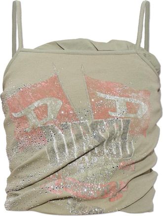 Diesel T-Recy Top - Dames - Tops zonder mouwen - Grijs - S - Katoen - Tops