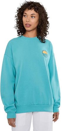 Salty Crew Sunset Crew Womens Sweatshirt Turquoise : XL, Cotton/Fleece/Polyester