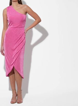 Adelyn Rae Nelly One Shoulder Knit Dress In Pink