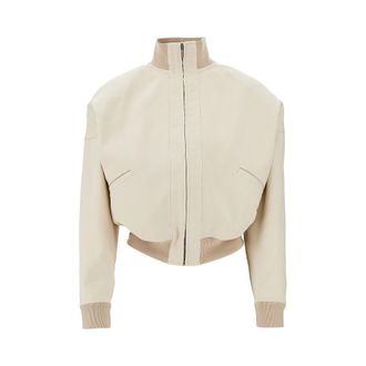 Gucci Oversized shoulders cotton bomber jacket Woman 40