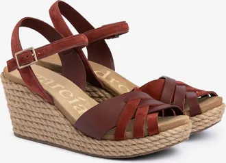 Pedro Garcia Midi jute wedge in dark red suede| Angelina | Spring Summer 26 |PEDRO GARCIA