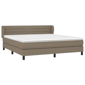 vidaXL Vidaxl - Giroletto A Molle Con Materasso Tortora 160x200 Cm In Tessuto