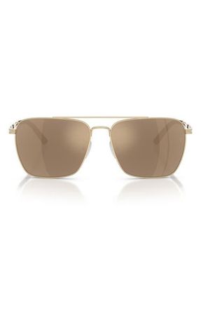 Oliver Peoples x Roger Federer R-15 56mm Square Sunglasses in Gold /Desert Flash Mirror at Nordstrom