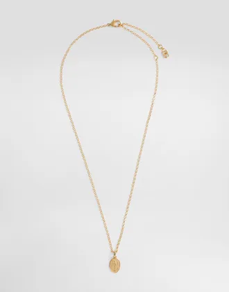 Dolce & Gabbana Oval Pendant Necklace - Woman Bijoux Gold Metal Onesize