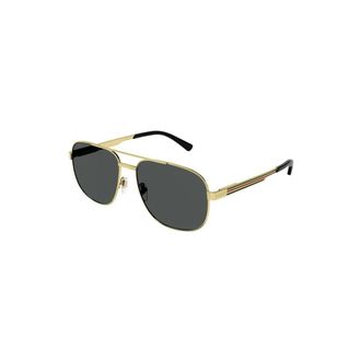 Gucci Institutional Logo Zonnebrillen - Heren - Accessoires - Geel - Maat: 60 MM