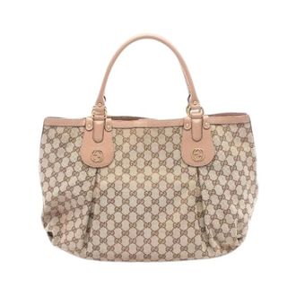 Gucci Pre-owned Handbags, female, Beige, Size: ONE SIZE Pre-owned Scarlett Canvas Leather Handbag