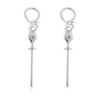Maison Margiela Enkele Oorbel Met Hanger - Dames - Oorbellen - Grijs - ONE Size - Accessoires