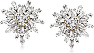Canaria Canaria Diamond Heart Burst Earrings in 10kt Yellow Gold