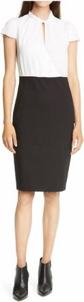Ted Baker Two Tone Color Block Cap Sleeve Pencil Dress In Multicolor