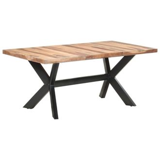Berkfield Home Dining Table 180x90x75 cm Solid Wood with Honey Finish in Brown | Size: 180 x 90 x 75 cm