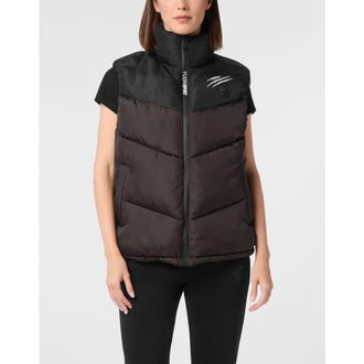 Plein Sport Puffer Jacket Vest Women in Black at Nordstrom, Size X-Small Eu