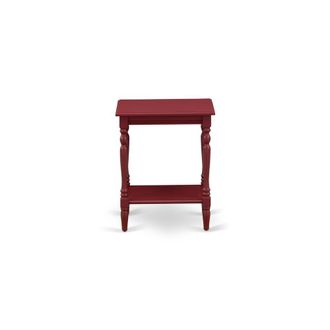 East West Furniture BF-13-ET Modern End Table with Open Storage Shelf - Wood Nightstand for Small Spaces, Stable and Sturdy Constructed - Burdy Finish
