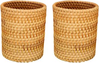 OEM Portal&aacute;pices De Rat&aacute;n Ecol&oacute;gico, Organizador De Escritorio De Mimbre Hecho A Mano, Soporte Para Brochas De Maquillaje Hecho A Mano, Decoraci&oacute;n De Esti