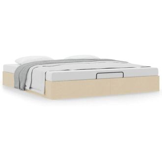 vidaXL Estructura De Cama Otomana Sin Colch&oacute;n Tela Crema 180x200cm Vidaxl
