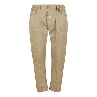 Dsquared2 Straight Trousers, male, Beige, Size: L Distressed Trousers