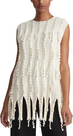 Lafayette 148 New York Hand Crochet Trim Wool-Blend Tunic